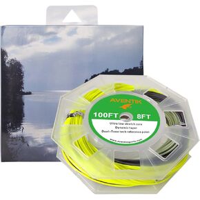 Aventik Fly Fishing Line Solid Trout Fly Line WindCutter Trout Float Fishing Line Spey Ultra Low Stretch Loading Zoom Welded Loops 90-100ft