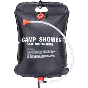 LUOOV Solar Shower Bag,Solar Heating Premium Camping Shower Bag with Removable Hose Shower Head for Climbing Hiking Fishing Hunting Beach Trips 5 gallons/20L 10 Gallons/40L