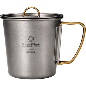 Titanium Mug, 350ml Camping Titanium Mug with Lid, Outdoor Titanium Lightweight Coffee Cup for Hiking Backpacking Camping