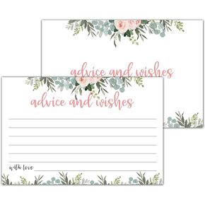 Jungle Animals Advice And Wishes Cards For The New Baby, Baby Advice Cards Perfect Addition to Your Baby Shower Party Game,Decorations Party Supply，25 Cards(bb002-JYK 003)