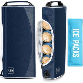 Golf Cooler Bag Insulated with Ice Packs - Keeps 6 Beer Cans or 2 Wine Bottles Cold for Hours, Fits Discreetly in Golf Bags; Golf Accessories Fathers Day Dad Gifts for Men from Daughter Son Wife