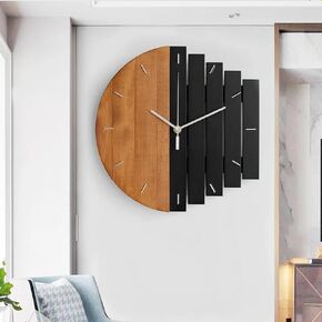 homary Modern Decorative Big Wall Clock, 3D Round Wall Clock,Gold Pendulum Geometric Mute Metal Digital Home Clock