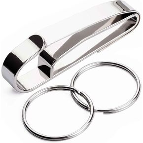 TKH-S1 Stealth Tactical Key Ring Holder for Duty Belts, Quick Release Key Clip Stainless Steel w/2 XL Detachable Key Rings Max 2.25" Belt for Police, Correctional, Fire Dept.