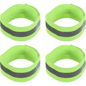 M METERXITY 4 Pack Reflective Bands - Safety Reflector Tape Strip, High Visibility Wide Lightweight Gear, Apply to Running Night Walking(12x1.5 Inch, Red)