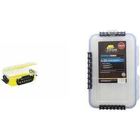 Plano Guide Series 3600 Field Box Waterproof Case, Medium, Waterproof Dry Box with Wrist Strap for Boat, Kayak, and Camping, Outdoor Gear Storage, 11"L x 7"W x 4"H, Clear/yellow