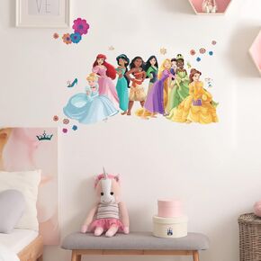 RoomMates RMK5169GC Disney Princesses Growth Chart Peel and Stick Wall Decals, Orange, Yellow, Green, Blue, Purple, Pink, Black, Brown, Beige, 6 Pound