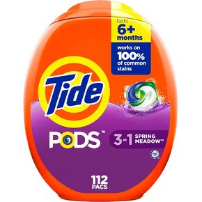 Tide PODS Laundry Detergent Soap Pacs, HE Compatible, 112 ct, Powerful 3-in-1 Clean, Clean Breeze