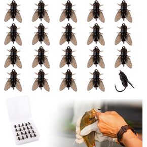 20PCS Fly Fishing Lures, Fly Lure Realistic Flying Lures Fly Fishing Kit Trout Artificial Fly Fishing Soft Fishing Gear Lures Fly Fish Baits for Fishing Hook Equipment Men
