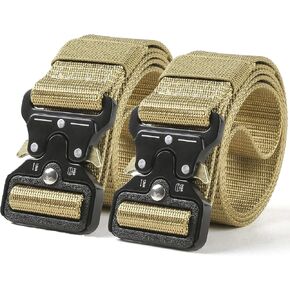2PCS Tactical belt,, military style, heavy-duty nylon belt with quick release metal buckle, 1.5 inches wide and 4 feet long.
