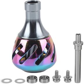 Fishing Reel Handle,Power Handle Grip,Fishing Reel Handle,Fishing Power Knob Reel Handle Knob All Metal Colorful Fishing Accessories Replacement