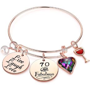 Birthday Gifts for Women Girls Bracelet, Birthday Charm Bracelets 10th 20th 30th 40th 50th 60th 70th 80th 90th Birthday Gift for Daughter, Sister, Friend, Teen Girls, Mom, Grandma
