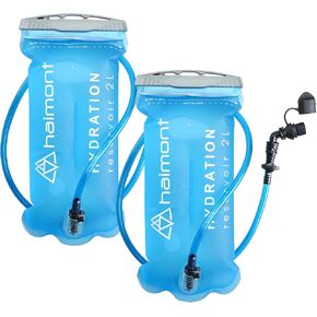 Haimont Water Bladder, 2L Hydration Bladders, Leak Proof TPU BPA Free Portable Hydration Reservoir with Slide Seal Top Wide Opening for Outdoor Run Hike Backpack Reservoirs, 2 Packs