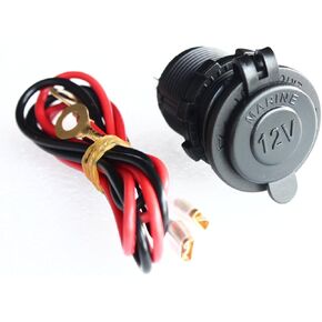 Waterproof Marine Motorcycle ATV Rv Power Outlet Socket Receptacle Dc 12v Plug with Wire