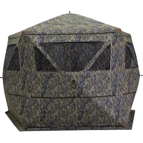 Barronett Blinds® Memory Maker 5، ستارة صيد محمولة، ستارة محورية بخمسة جوانب، قماش دينير 600، نوافذ منزلقة صامتة، 4 أشخاص، حامل الشجرة الأصلي Mossy Oak®، 72 بوصة × 96 بوصة × 96 بوصة in Kuwait