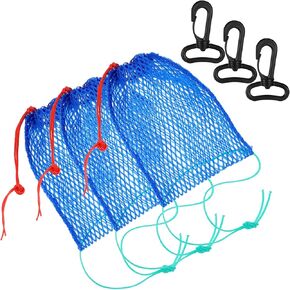 3 Pieces Crab Trap Bait Bags Outdoor Sports Style with 3 Pieces Rubber Locker for Fishing Crab Traps Catch