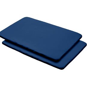 BreathableBaby All-in-One Fitted Sheet & Waterproof Cover for Playard Mattresses 39" x 27" — 2-Pack — White — Durable & Shrink/Stretch Resistant — Safer Than Cotton & Muslin for Infants <12 Mos