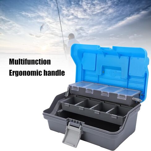 Classic Tray Tackle Box, Convenient Strong and Durable Multifunctional Fishing Accessories Storage Case Proable with Three-Layer for Fishing in Saudi Arabia
