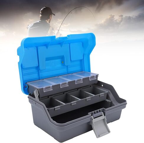 Classic Tray Tackle Box, Convenient Strong and Durable Multifunctional Fishing Accessories Storage Case Proable with Three-Layer for Fishing in Saudi Arabia
