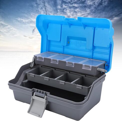 Classic Tray Tackle Box, Convenient Strong and Durable Multifunctional Fishing Accessories Storage Case Proable with Three-Layer for Fishing in Saudi Arabia