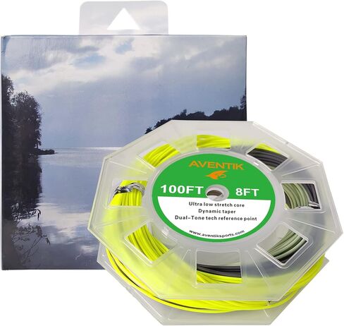 Aventik Fly Fishing Line Solid Trout Fly Line WindCutter Trout Float Fishing Line Spey Ultra Low Stretch Loading Zoom Welded Loops 90-100ft in Kuwait
