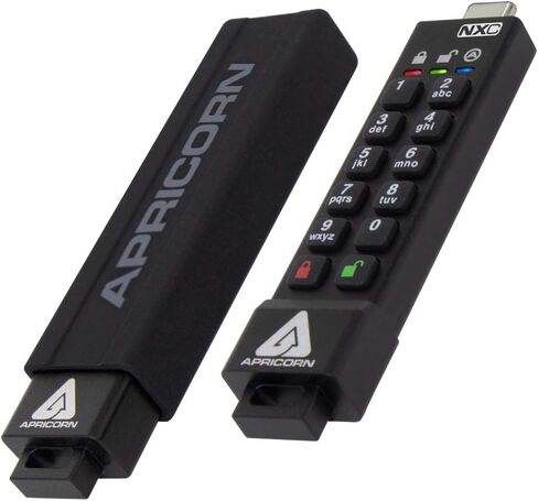 محرك أقراص Aegis الآمنة 4GB من Apricorn 3 NXC 256-Bit مشفر بالأجهزة USB 3.2 من النوع C ، FIPS 140-2 مستوى 3 مصادق عليه (ASK3-NXC-4GB) in Kuwait