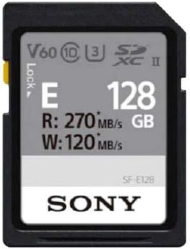 Sony E series SDXC UHS-II Card 64GB, V30, CL10, U3, Max R270MB/S, W70MB/S (SF-E64/T1) in Saudi Arabia