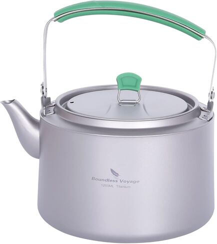 Boundless Voyage Titanium Kettle 800ml/1200ml with Folding Handle Filter Outdoor Camping Big Capacity Teapot (1200ml) in Saudi Arabia