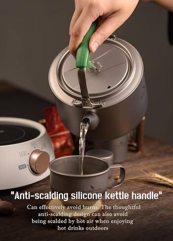 Boundless Voyage Titanium Kettle 800ml/1200ml with Folding Handle Filter Outdoor Camping Big Capacity Teapot (1200ml) in Saudi Arabia