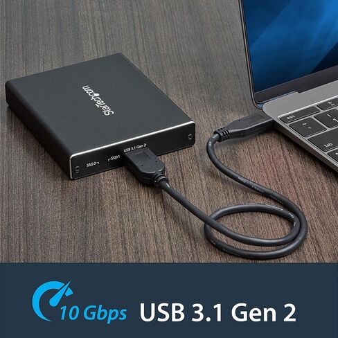 StarTech M.2 NGFF SATA SSD Enclosure, USB 3.0 5Gbps, UASP, Aluminum, Black in Kuwait