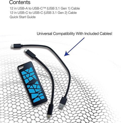 محرك أقراص SSD محمول للألعاب VGX1000 بسعة 256 جيجابايت من Verbatim يصل إلى 1000 ميجابايت/ثانية PCIe NVMe USB-C USB 3.2 Gen 2 محرك أقراص الحالة الصلبة الخارجي in Saudi Arabia