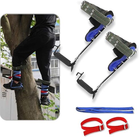 XKMT- Tree Climbing Spike Set Safety Adjustable Belt Lanyard Rope Rescue Belt 2 Gears [P-N: ET-OUTDOOR002-RAW], Black in Saudi Arabia