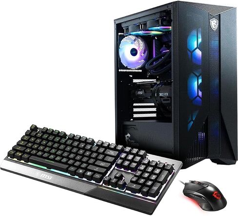 MSI Aegis RS (Tower) Gaming Desktop, Intel Core i7-12700K, GeForce RTX 3080, 32GB Memory (Dual-CHL), 1TB SSD + 2TB HDD, WiFi 6E, Liquid Cooling, USB Type-C, VR-Ready, Windows 11 Home (12TE-257US) in Saudi Arabia