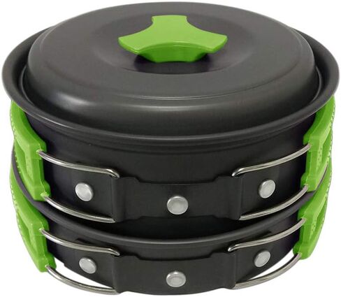 Gold Armour 10 Pieces Camping Cookware Mess Kit Backpacking Gear & Hiking Outdoors Bug Out Bag Cooking Equipment Cookset - Lightweight, Compact, Durable Pot Pan Bowls in Saudi Arabia
