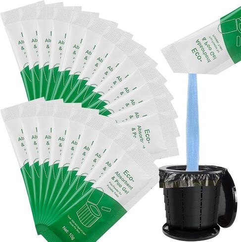 Poo Gel for Portable Toilet,Camping Toilet Powder for Potty Bags,Eco Absorbent Gel Poo Urine Powder Portable Toilet Gel Packets for Camping Travel Emergencies Outdoor Hiking in Saudi Arabia
