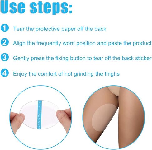 شريط حماية من الجلد، وسادات داخلية مضادة للاحتكاك في الفخذ، رقع شريط احتكاك الجسم شفافة غير مرئية (شفافة - 12 قطعة) in Kuwait