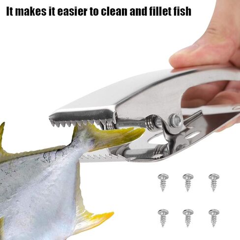 Vbest life Fish Fillet Clamp,Fishing Clamp Board Stainless Steel Fish Fillet Clamp Tail Clip with Mounting Screws for Cleaning Board in Saudi Arabia