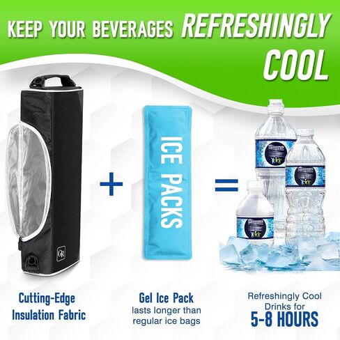 Golf Cooler Bag Insulated with Ice Packs - Keeps 6 Beer Cans or 2 Wine Bottles Cold for Hours, Fits Discreetly in Golf Bags; Golf Accessories Fathers Day Dad Gifts for Men from Daughter Son Wife in Saudi Arabia