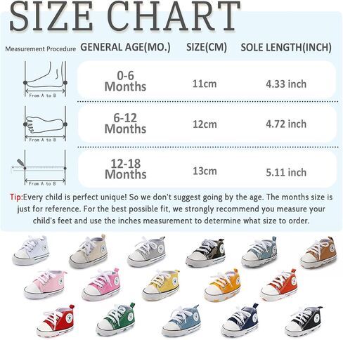 Meckior Baby Girls Boys Canvas Sneakers Soft Sole High-Top Ankle Infant First Walkers Crib Shoes in Kuwait