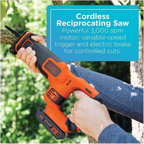 BLACK+DECKER 20V MAX Cordless Drill Combo Kit with POWERSERIES Extreme Cordless Stick Vacuum, Blue (BD4KITCDCRL & BSV2020G) in Saudi Arabia