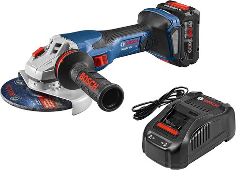 Bosch PROFACTOR 18V SPITFIRE GWS18V-13CB14 Cordless 5-6 In. Angle Grinder Kit & Slide Switch, Includes (1) CORE18V 8.0 Ah Performance Battery + Bosch GBA18V80 CORE18V 8.0 Ah Performance Battery in Saudi Arabia
