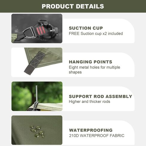 Car Awning for SUV, 10 x 5.6 FT Van Truck Awning for Camping, Needn't Roof Rack Hardwares Waterproof UV50+ in Saudi Arabia
