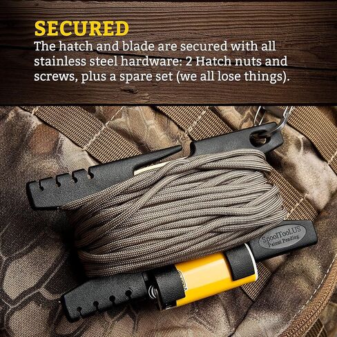 Spool Tool (Zombie Green) -Paracord Holder Spool Survival Kit (Holds 100ft of 550 Paracord) Made in USA in Kuwait