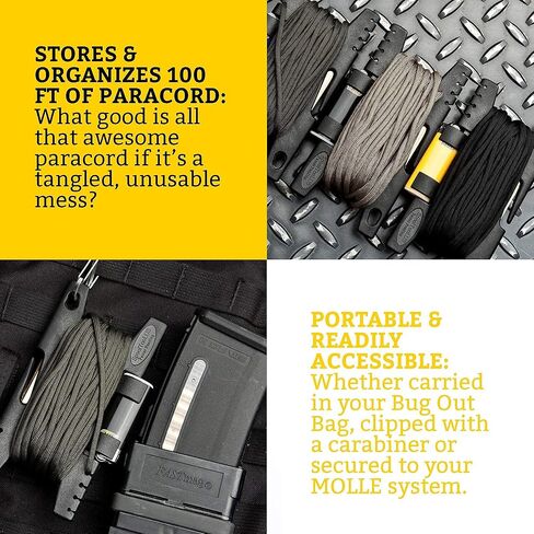 Spool Tool (Zombie Green) -Paracord Holder Spool Survival Kit (Holds 100ft of 550 Paracord) Made in USA in Kuwait