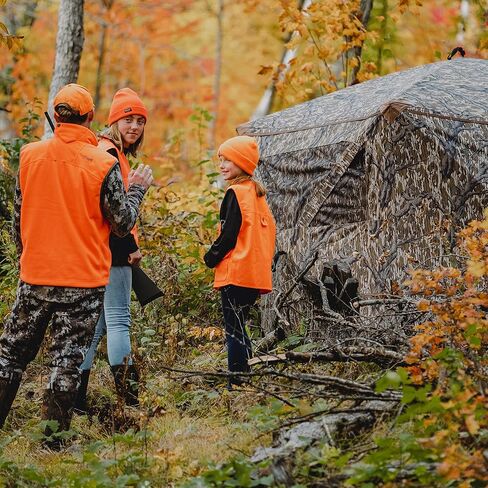 Barronett Blinds® Memory Maker 5، ستارة صيد محمولة، ستارة محورية بخمسة جوانب، قماش دينير 600، نوافذ منزلقة صامتة، 4 أشخاص، حامل الشجرة الأصلي Mossy Oak®، 72 بوصة × 96 بوصة × 96 بوصة in Kuwait