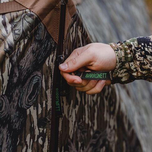 Barronett Blinds® Memory Maker 5، ستارة صيد محمولة، ستارة محورية بخمسة جوانب، قماش دينير 600، نوافذ منزلقة صامتة، 4 أشخاص، حامل الشجرة الأصلي Mossy Oak®، 72 بوصة × 96 بوصة × 96 بوصة in Kuwait