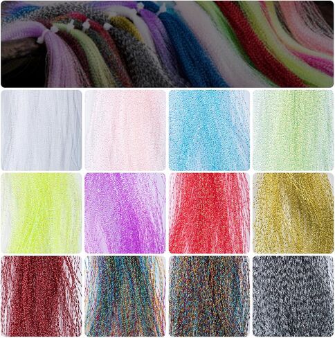 Goture Fly Tying Materials, 12/24/30 Colors Crystal Flash Line, Fly Tying Thread Bucktail Fly Tying Material Wet/Dry Flies Fishing Lure Making Supplies in Saudi Arabia