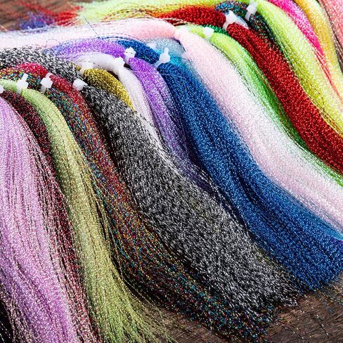 Goture Fly Tying Materials, 12/24/30 Colors Crystal Flash Line, Fly Tying Thread Bucktail Fly Tying Material Wet/Dry Flies Fishing Lure Making Supplies in Saudi Arabia