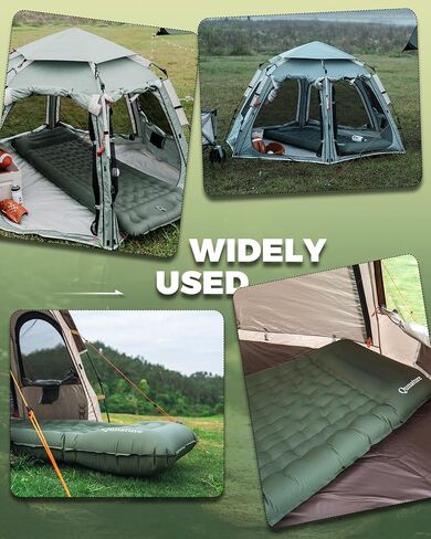 Sleeping Pad for Outdoor Camping Mattress Ultra-Light Inflatable Camping Bed with Built-in Pillow - Air Pad, Carry Bag - Compact & Lightweight Camping Gear Essentials in Saudi Arabia