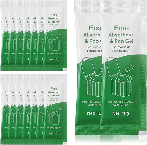 Poo Gel for Portable Toilet,Camping Toilet Powder for Potty Bags,Eco Absorbent Gel Poo Urine Powder Portable Toilet Gel Packets for Camping Travel Emergencies Outdoor Hiking in Saudi Arabia