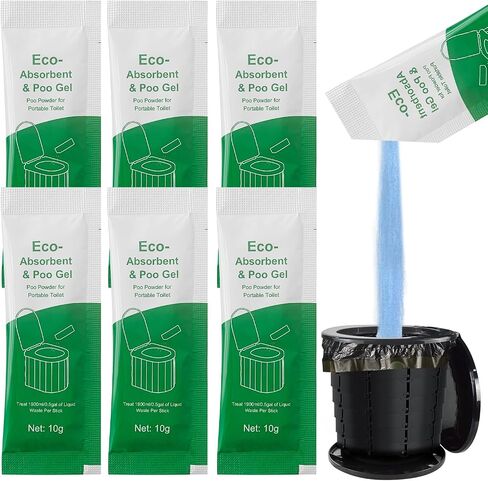 Poo Gel for Portable Toilet,Camping Toilet Powder for Potty Bags,Eco Absorbent Gel Poo Urine Powder Portable Toilet Gel Packets for Camping Travel Emergencies Outdoor Hiking in Saudi Arabia
